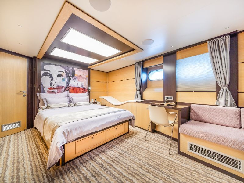 A cabin onboard yacht Navilux